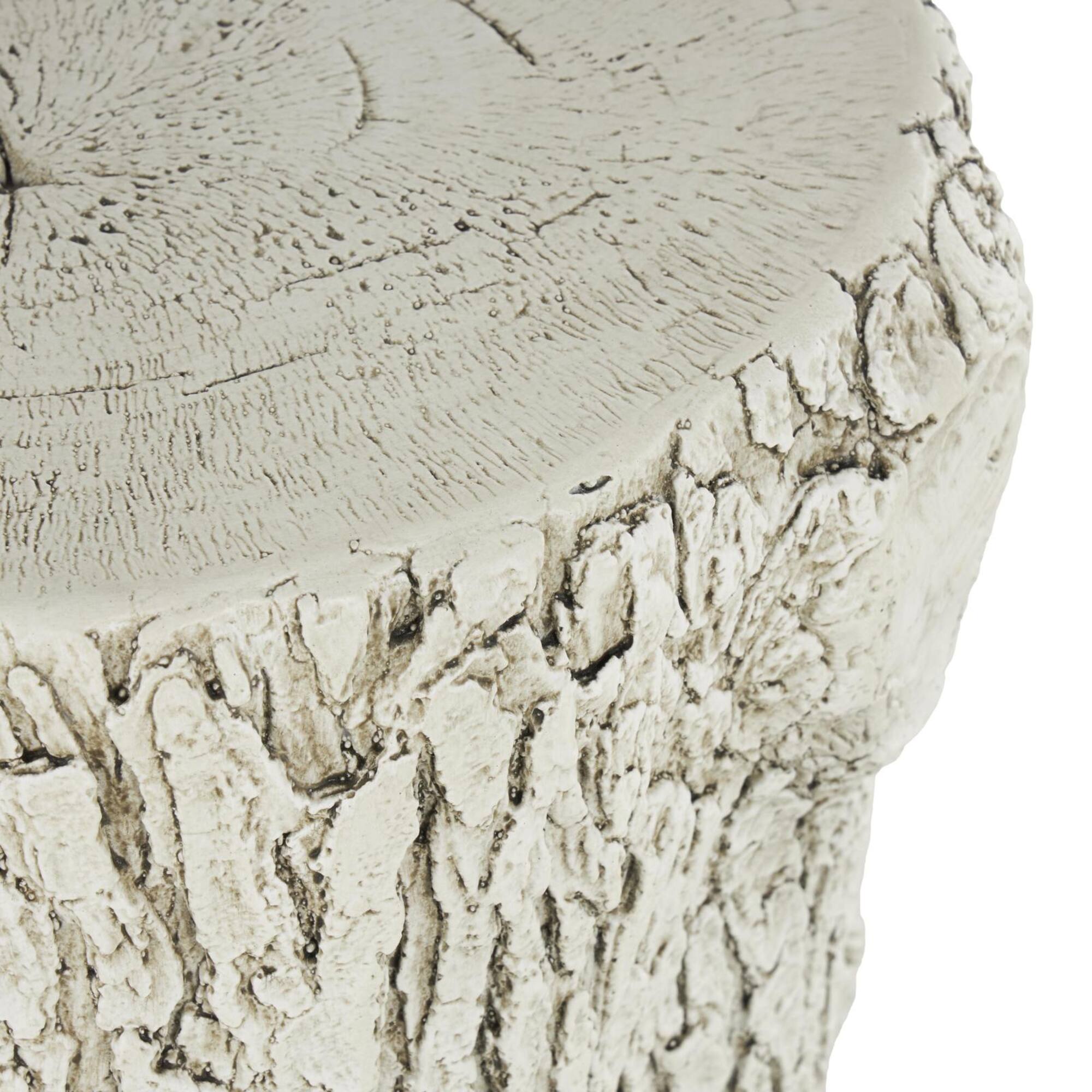17" White MGO Squirrel Tree Trunk Garden Stool
